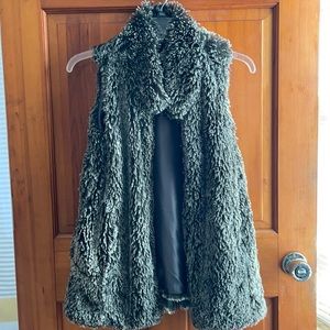 Gray silver faux fur vest one size fits all